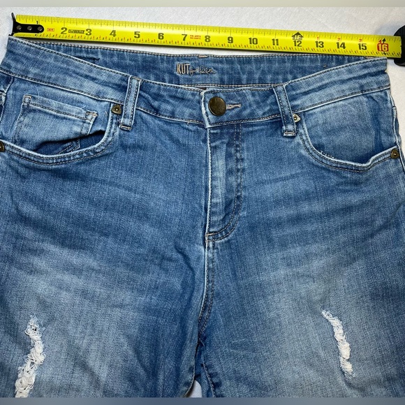 Kut Kloth Women Catherine Boyfriend Mid Rise Stretch Denim Bermuda Short Size 10 - Picture 3 of 9